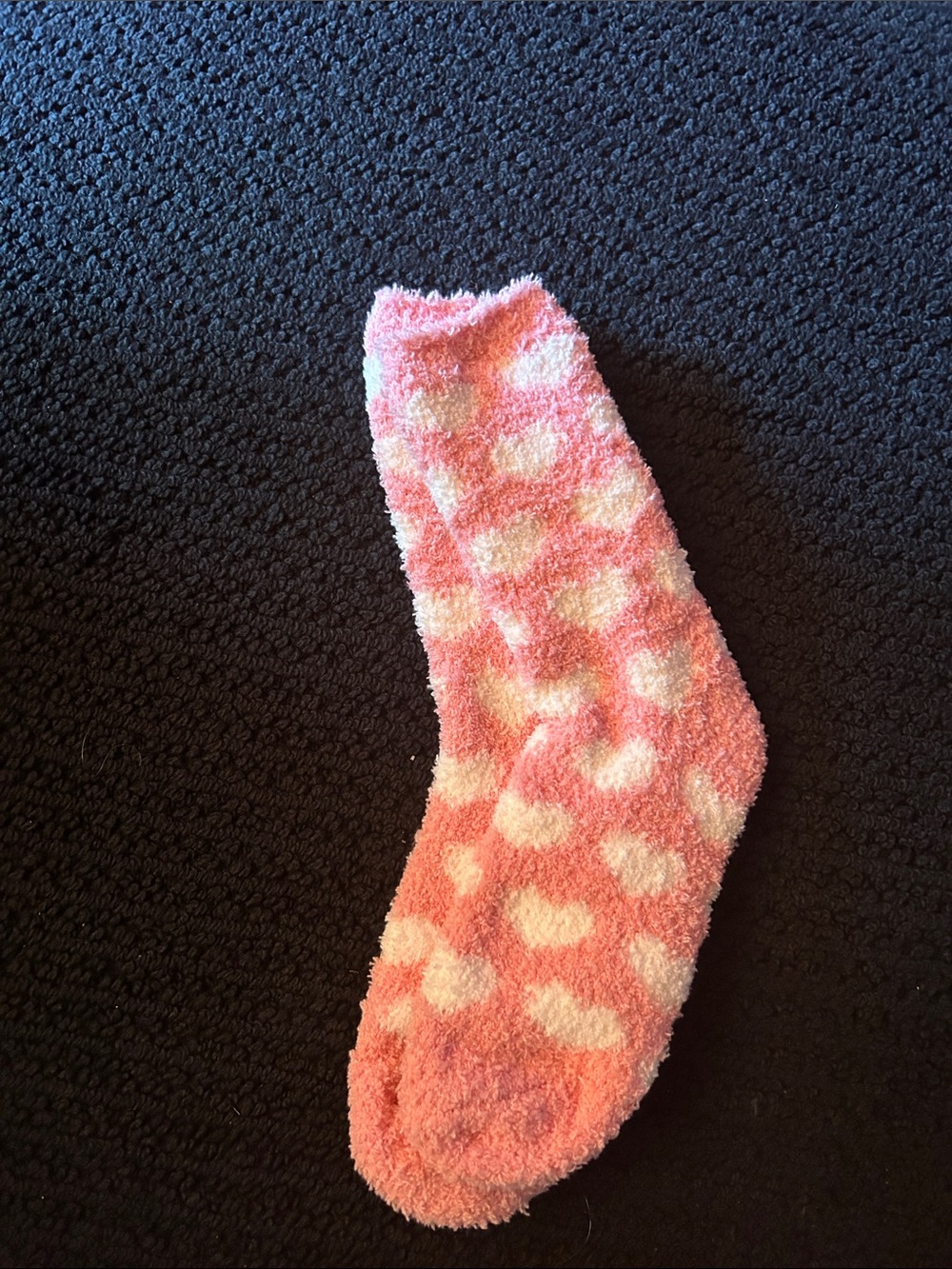 Pink and White Heart 💕💕💕Patterned Fuzzy Socks